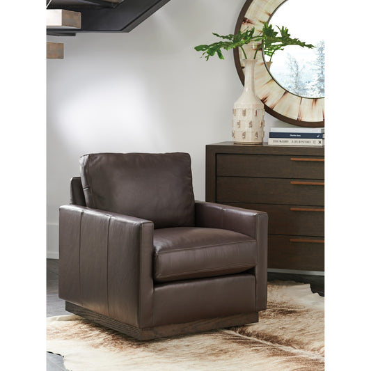 Meadow View Chair by Lexington in arrowleaf. Made from leather in a transitional style.