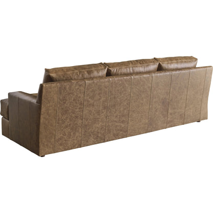 Millington Leather Sofa by Barclay Butera in brown. Made from mahogany, leather in a unique style.