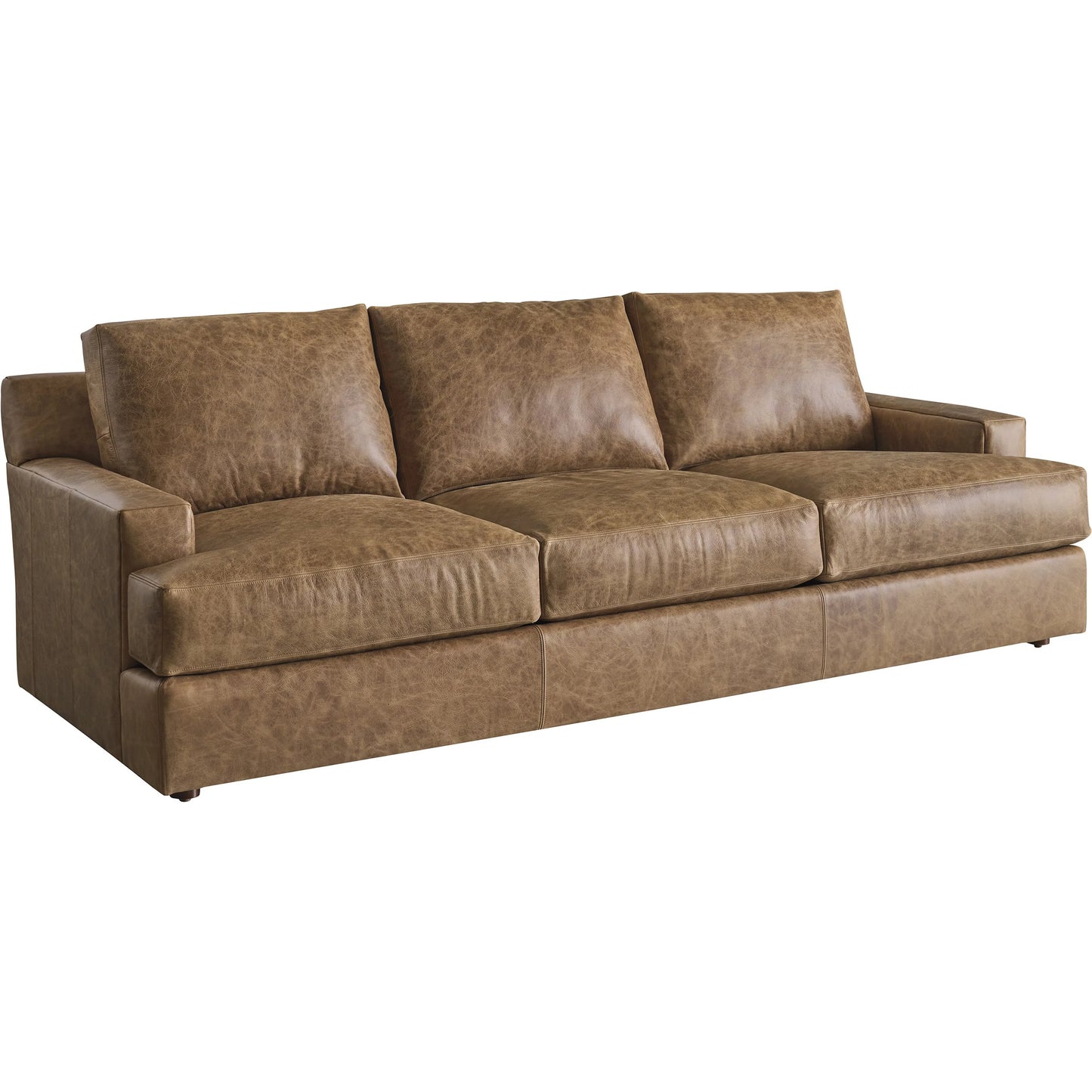 001 SI-2540487 | Primary Silo | Millington Leather Sofa by Barclay Butera in brown. Made from mahogany, leather in a unique style.