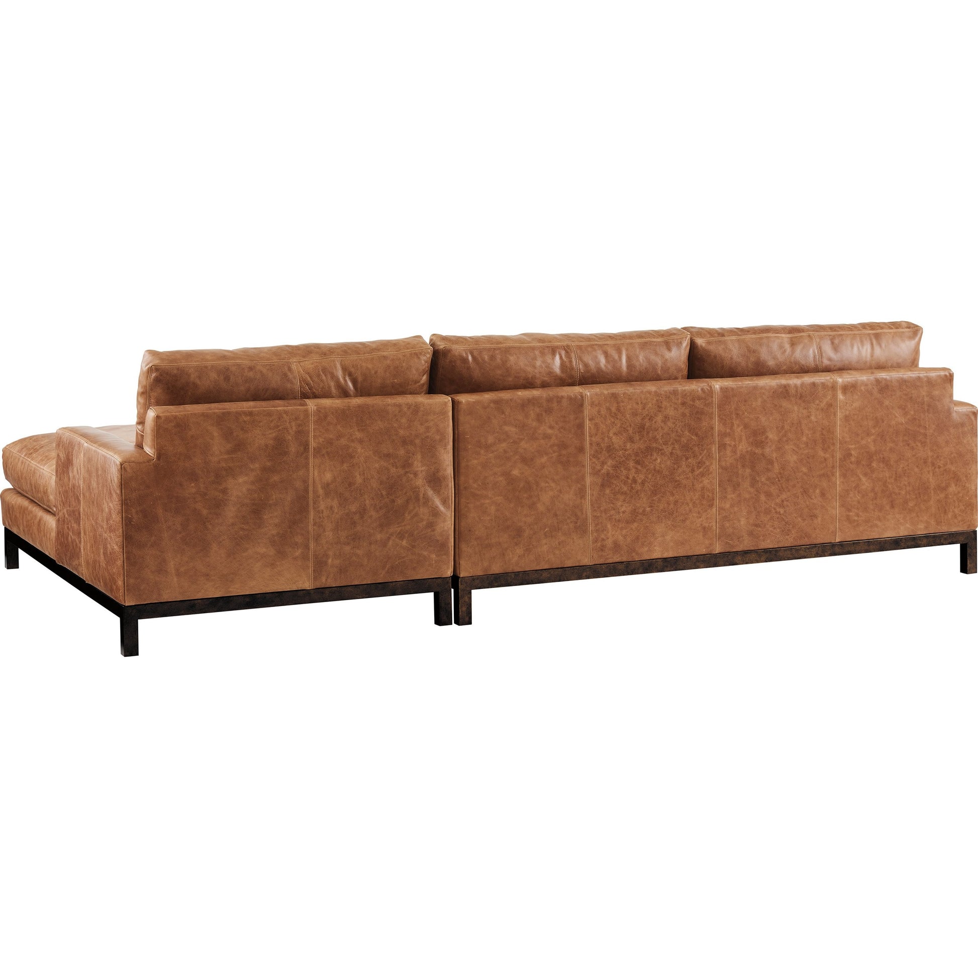 Horizon Leather Sectional by Lexington in bronze. Made from unique in a rustic style.