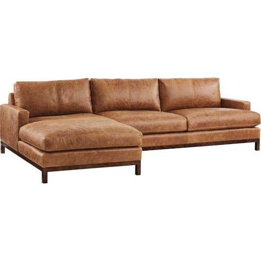 Horizon Leather Sectional by Lexington in bronze. Made from unique in a rustic style.