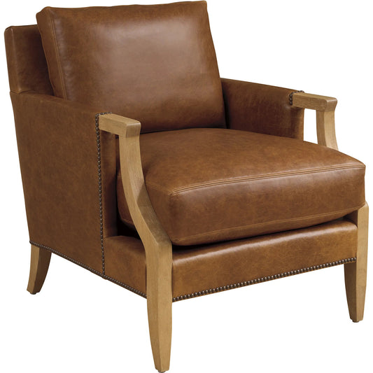 Treadwell Leather Chair by Barclay Butera in tan. Made from unique in a unique style.
