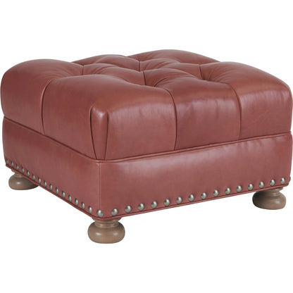 Winslow Leather Ottoman by Barclay Butera in leather. Made from unique in a traditional style.