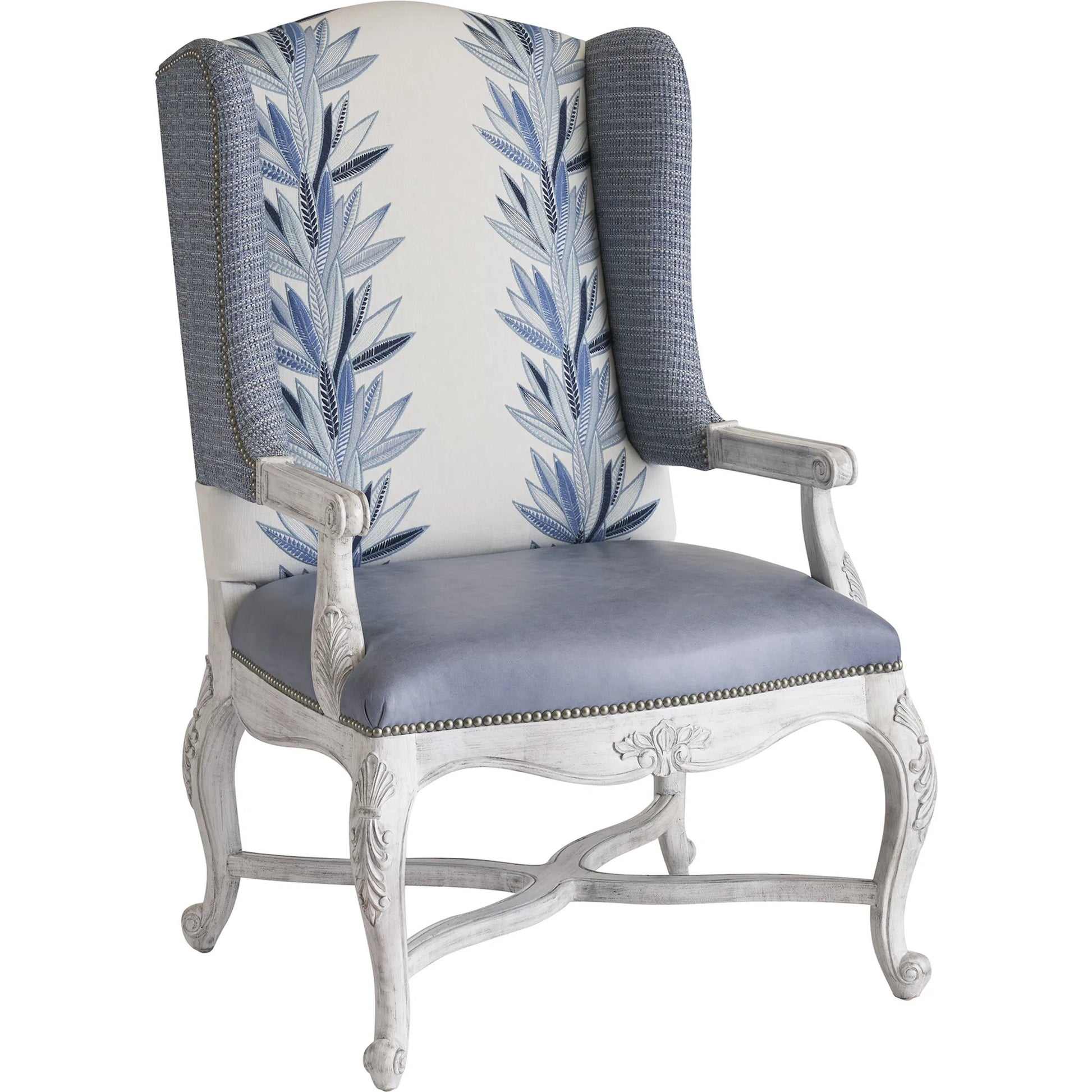 Patras Leather Chair by Barclay Butera in leather. Made from unique in a traditional style.