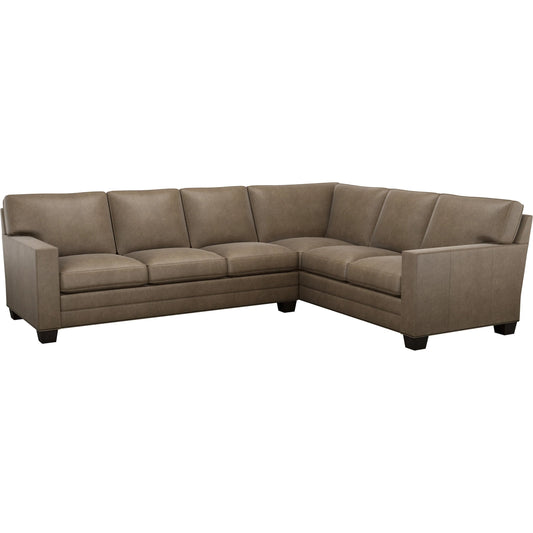 Brayden Leather Sectional by Lexington in brown and brown. Made from oak, leather in a unique style.