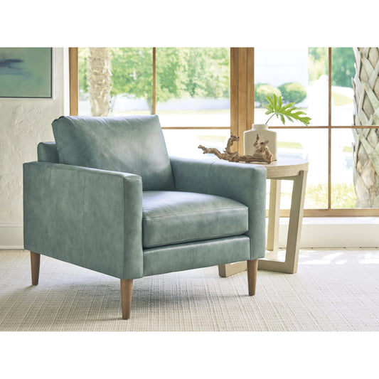 Marcella Leather Chair by Tommy Bahama Home in leather. Made from unique in a modern style.