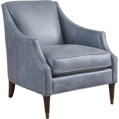 Kerney Leather Chair by Lexington in blue, aqua and brown. Made from walnut, leather in a unique style.