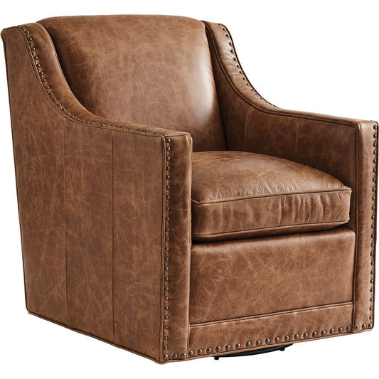 001 SI-2136966 | Primary Silo | Barrier Leather Swivel Chair by Lexington. Made from unique in a transitional style.