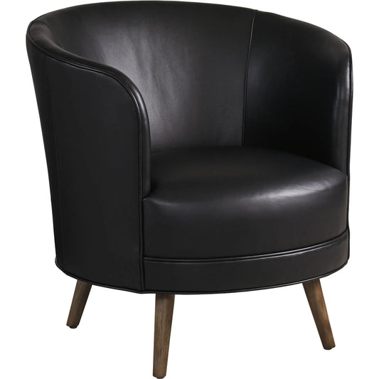 001 SI-2540593 | Primary Silo | Torrington Leather Swivel Chair by Lexington in black and brown. Made from white oak, leather in a unique style.