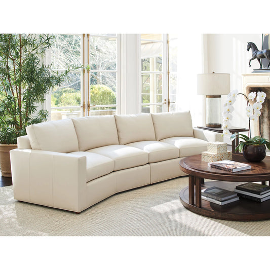 Ashbury Ivory Leather Sectional by Lexington in white, ivory and leather. Made from walnut, fabric in a unique style.
