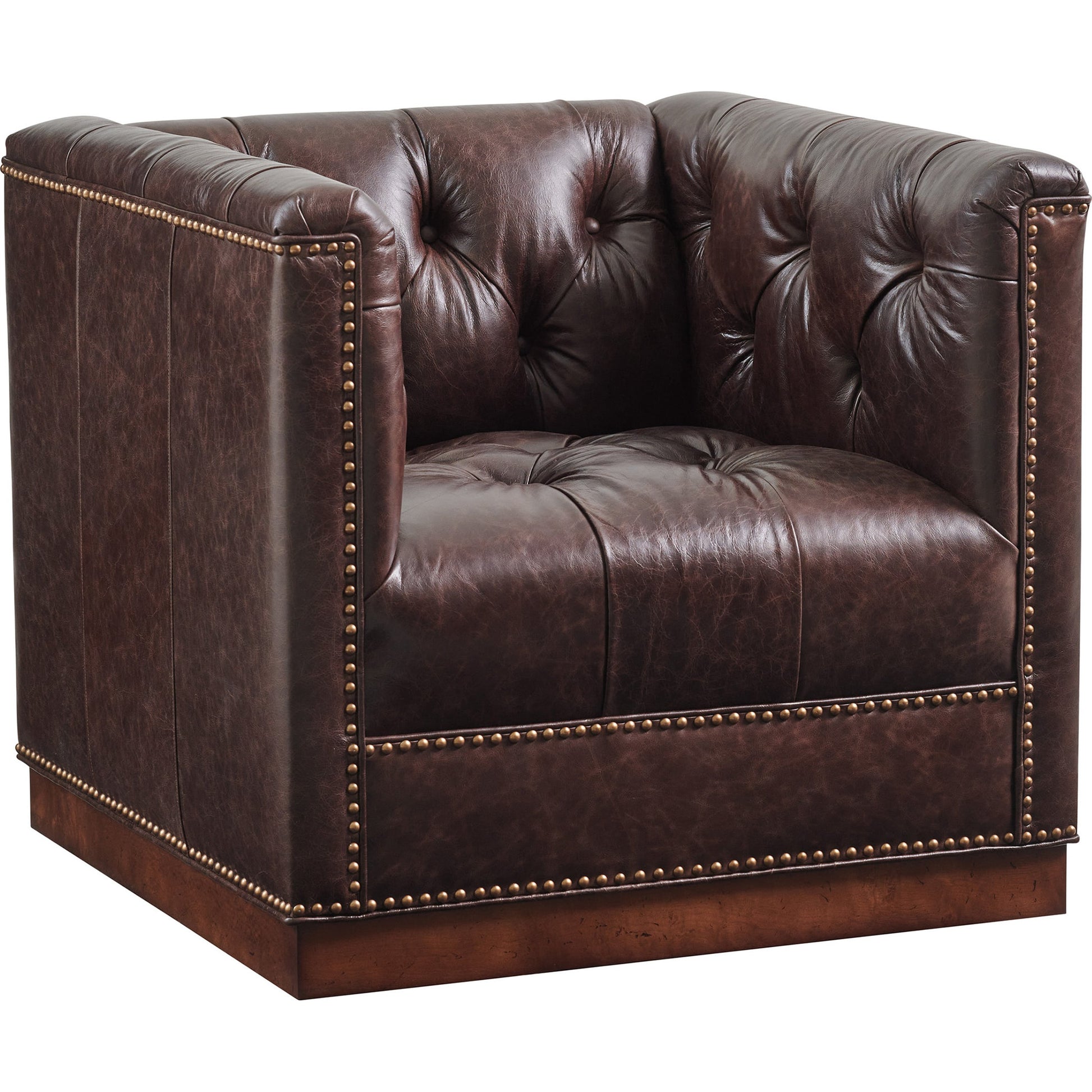 Fremont Leather Swivel Chair by Lexington in umbria. Made from unique in a traditional style.