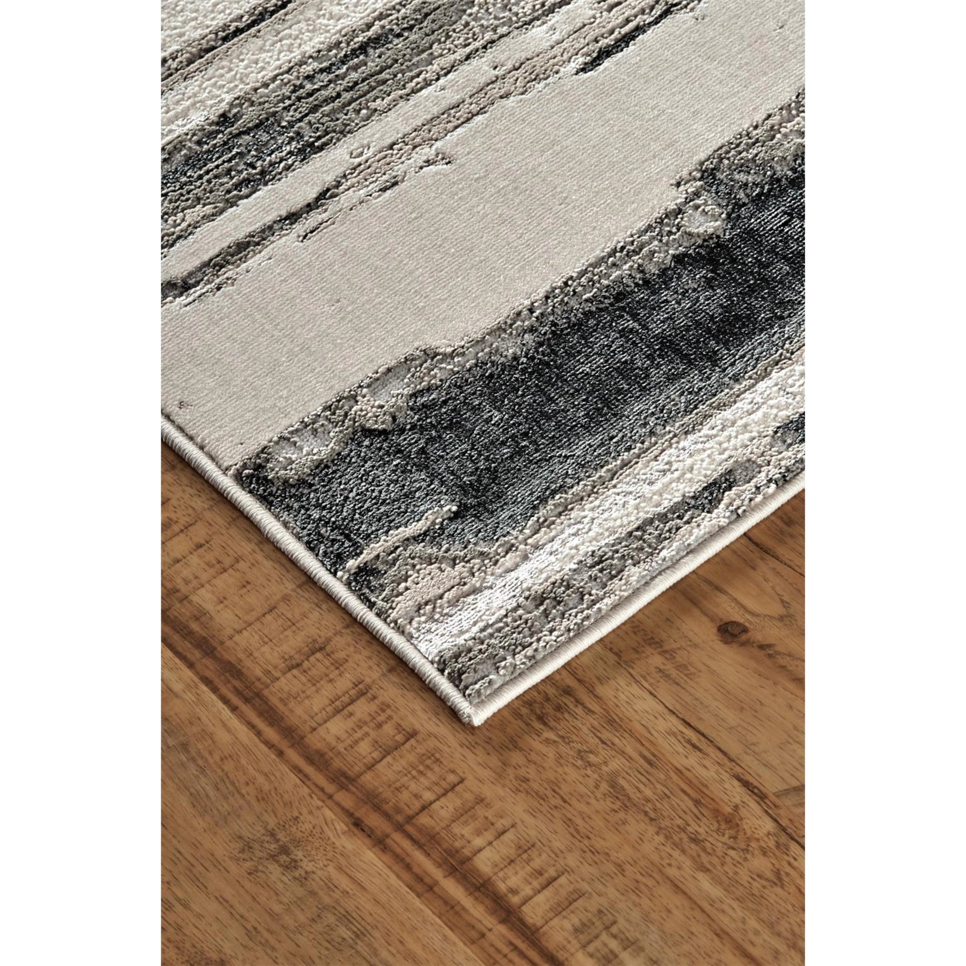 Micah Rug - 3049F by Feizy in silver, gray, black. Made from polyester, polypropylene in a unique style.