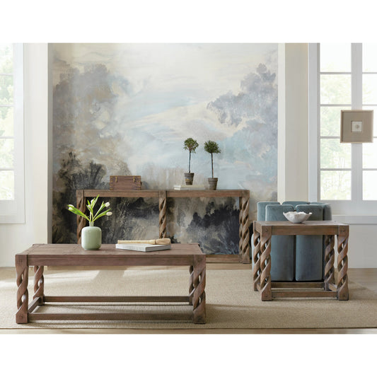 Commerce & Market Jack O'bein Long Skinny Console by Hooker Furniture in medium wood and medium wood finish. Made from pine veneers in a modern style.