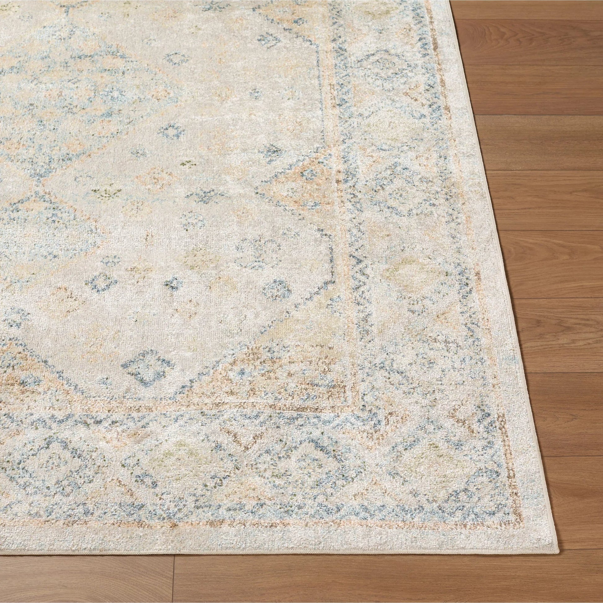 Lillian LLL-2352 Rug by Livabliss in light brown, dark green, brown, dark blue, dark brown. Made from polyester in a unique style.