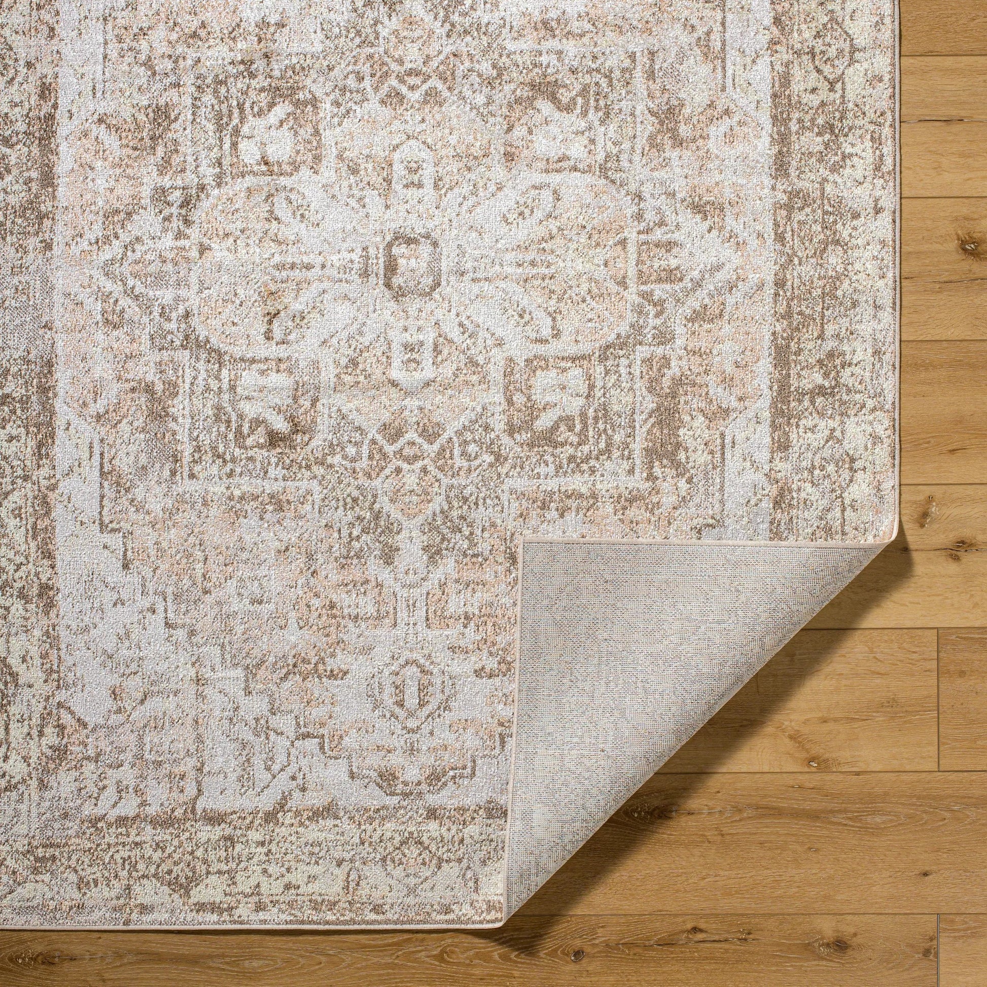 Lillian Rug - 33865 by Livabliss in light silver, ash, warm grey, pearl, prairie dust, beige. Made from polyester in a unique style.