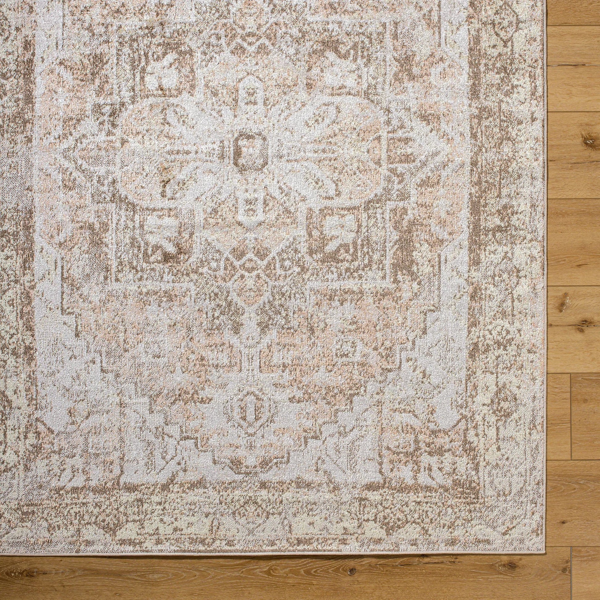 Lillian Rug - 33865 by Livabliss in light silver, ash, warm grey, pearl, prairie dust, beige. Made from polyester in a unique style.