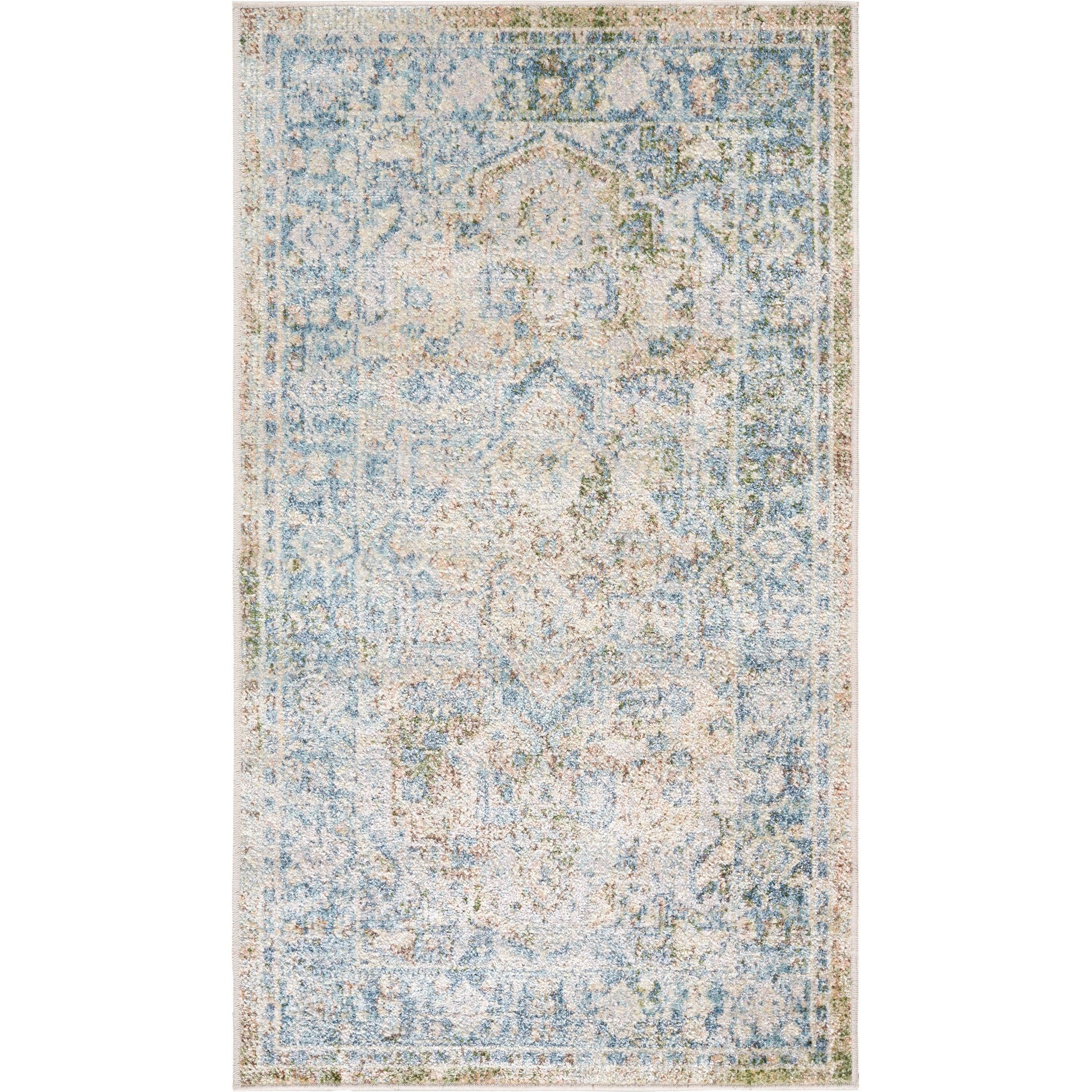 Lillian LLL-2365 Rug by Livabliss in dark green, light brown, dark blue, olive. Made from polyester in a unique style.