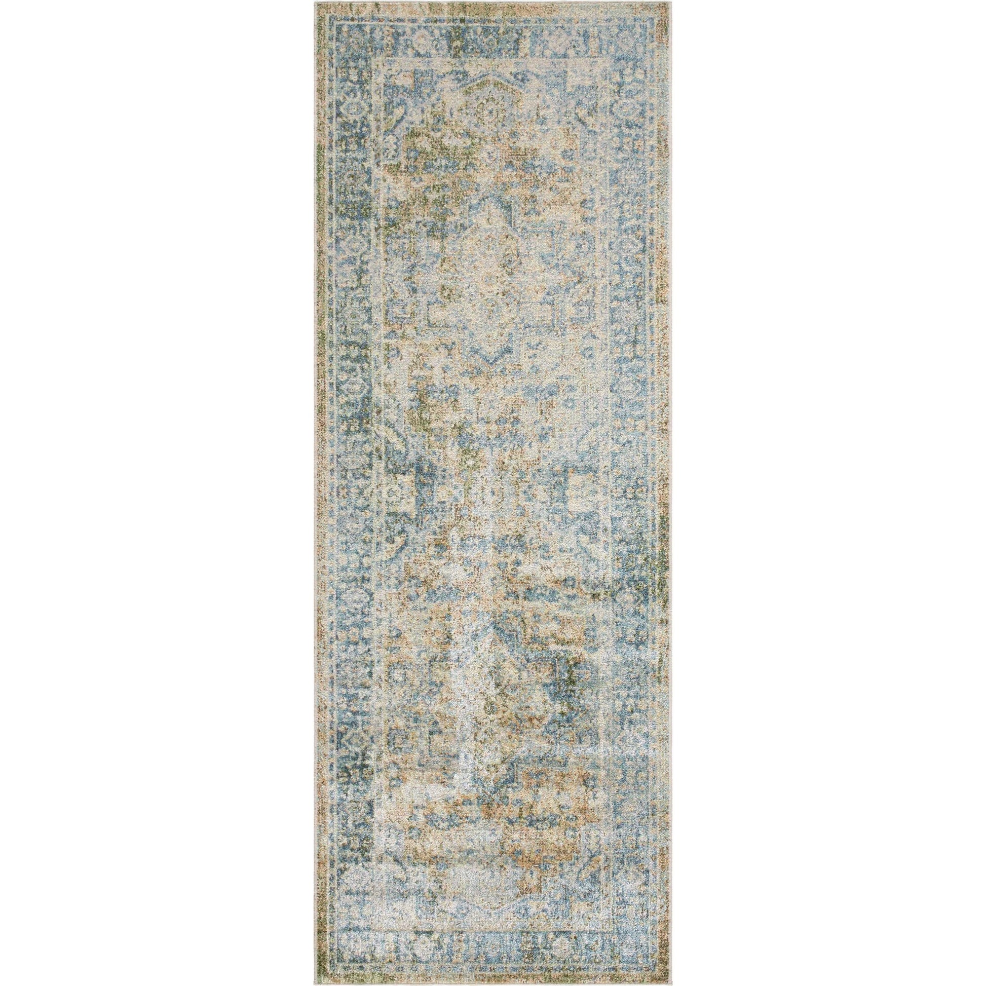 Lillian LLL-2365 Rug by Livabliss in dark green, light brown, dark blue, olive. Made from polyester in a unique style.