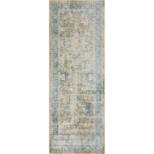 Lillian Rug - 33196 by Livabliss in dark green, light brown, dark blue, olive. Made from polyester in a unique style.