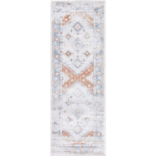 Lillian Rug - 532193 by Livabliss in charcoal, ivory, brown, dark blue, rust, mustard. Made from polyester in a unique style.