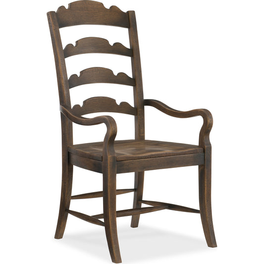 Hill Country Twin Sisters Ladderback Arm Chair (Set of 2) by Hooker Furniture. Made from white oak veneers in a unique style.