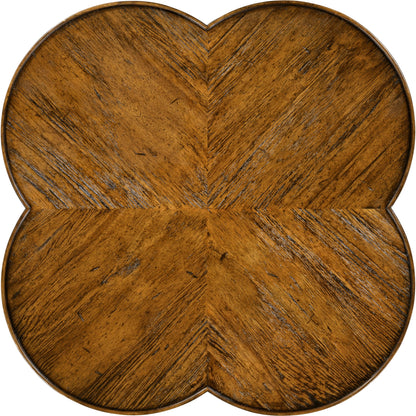 Casual Accents Country Walnut Quatrefoil Accent Table by Jonathan Charles. Made from acacia in a traditional style.