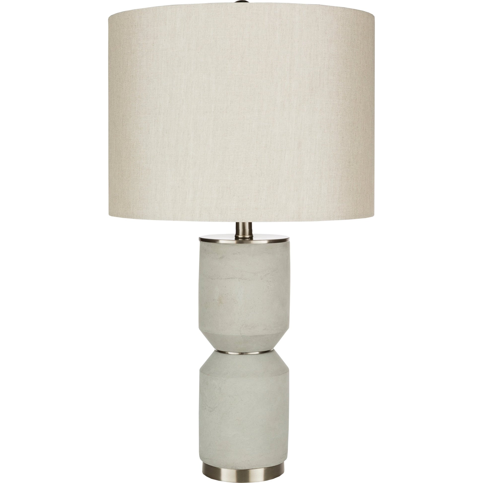 Wells - 22317 by Surya in light gray, translucent, metallic nickel, white and light gray. Made from linen, concrete, metal in a modern style.