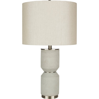 Wells - 22317 by Surya in light gray, translucent, metallic nickel, white and light gray. Made from linen, concrete, metal in a modern style.