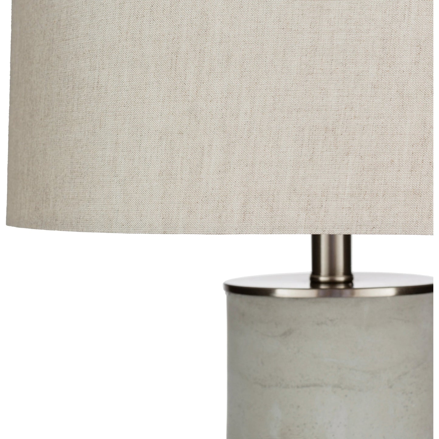 008 S-347321 | Closeup | Wells - 22317 by Surya in light gray, translucent, metallic nickel, white and light gray. Made from linen, concrete, metal in a modern style.