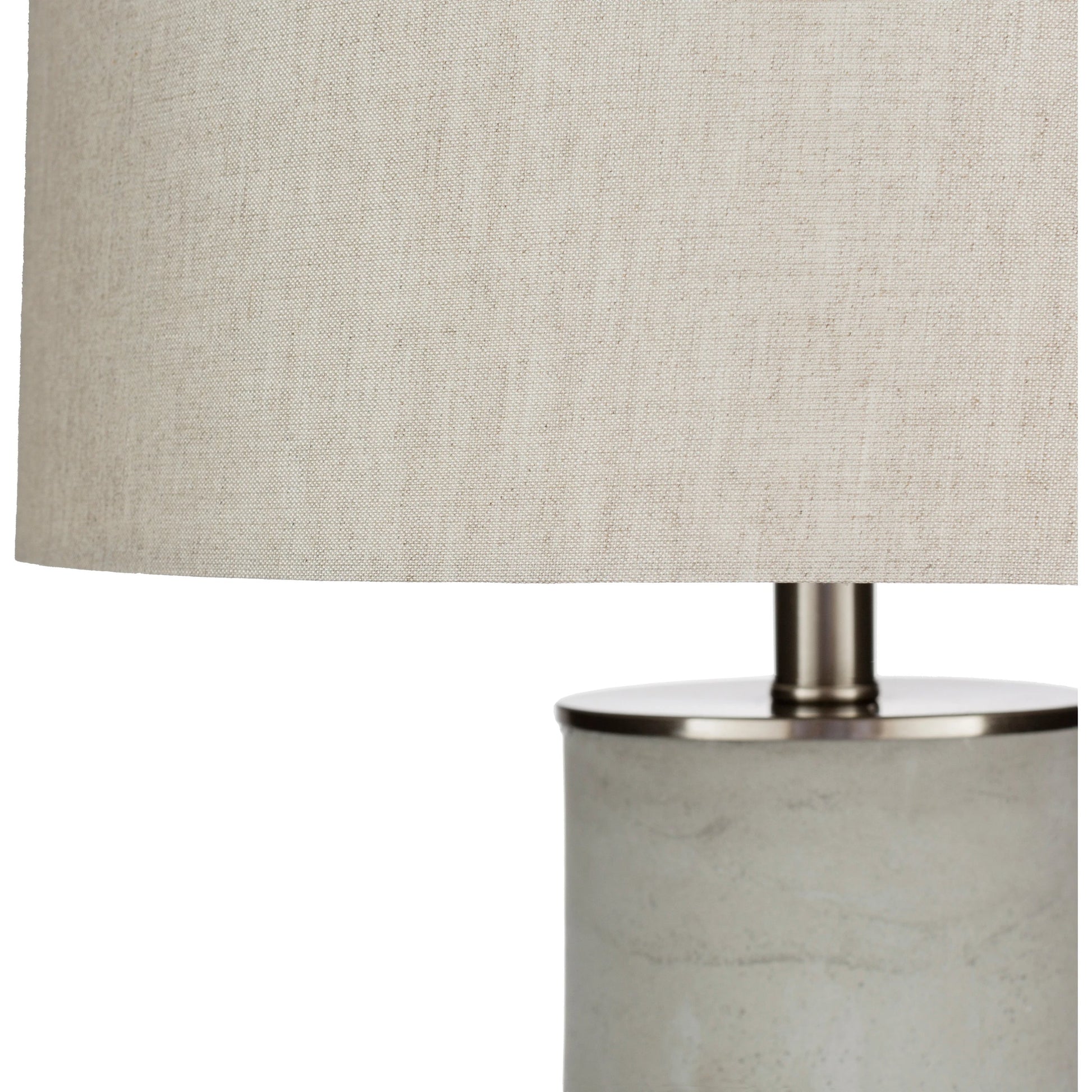 Wells - 22317 by Surya in light gray, translucent, metallic nickel, white and light gray. Made from linen, concrete, metal in a modern style.