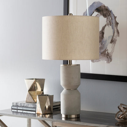 Wells - 22317 by Surya in light gray, translucent, metallic nickel, white and light gray. Made from linen, concrete, metal in a modern style.