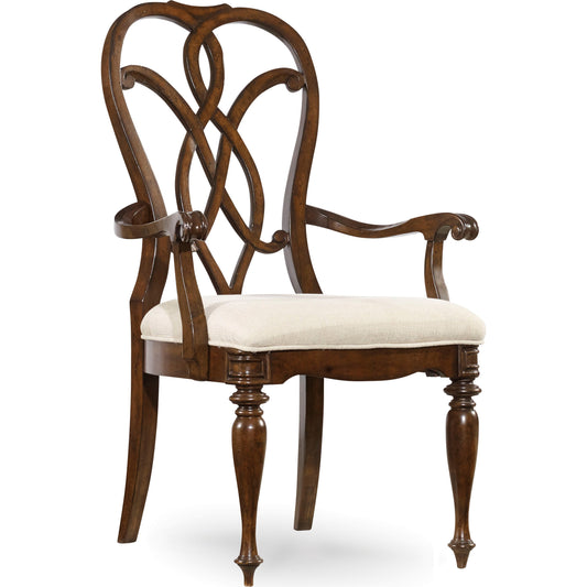 001 SI-1749118 | Additional Silo | Leesburg Splatback Arm Chair (Set of 2) by Hooker Furniture in mahogany, alabaster. Made from fabric in a traditional style.