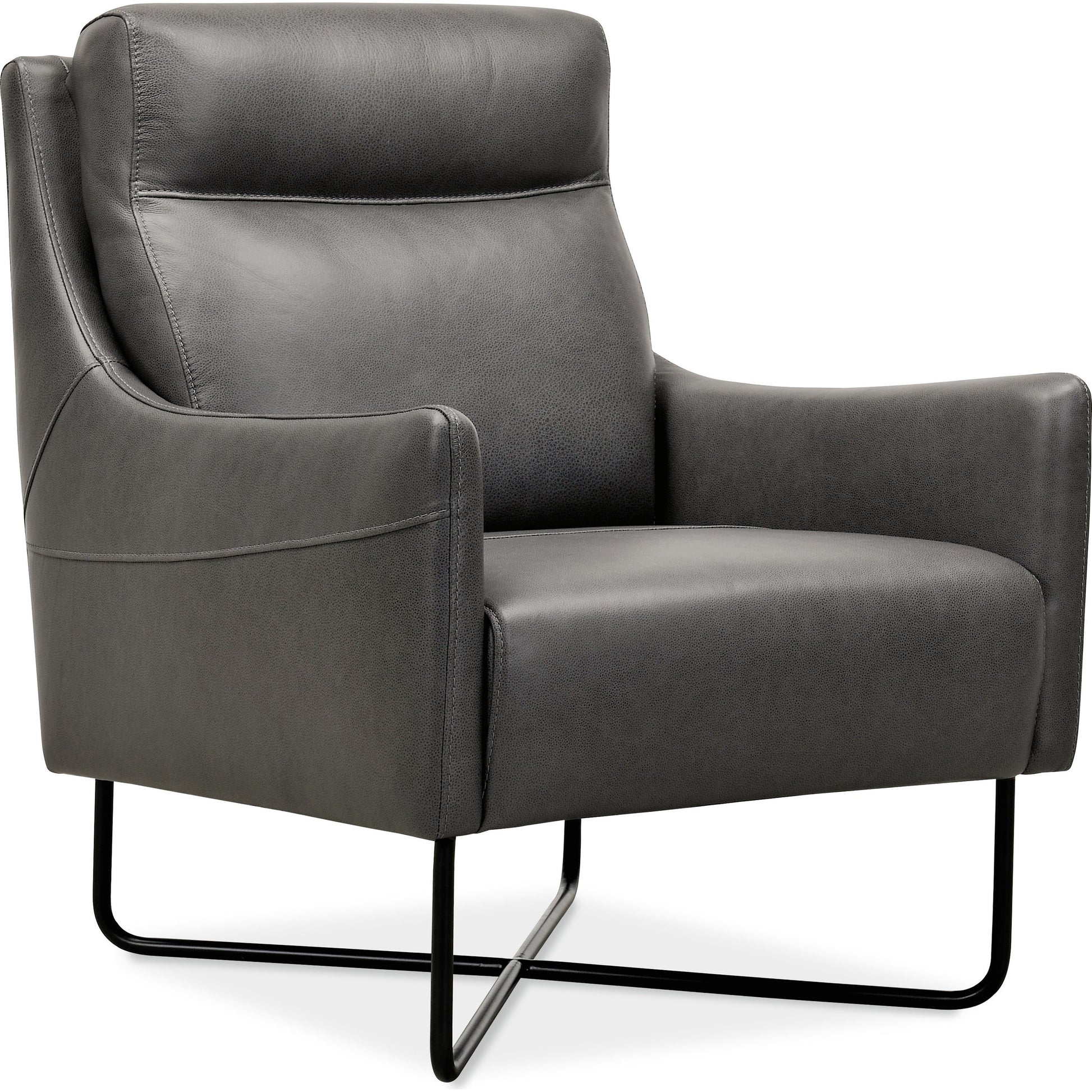Efron Club Chair by Hooker Furniture in rangers gravel. Made from leather in a traditional style.
