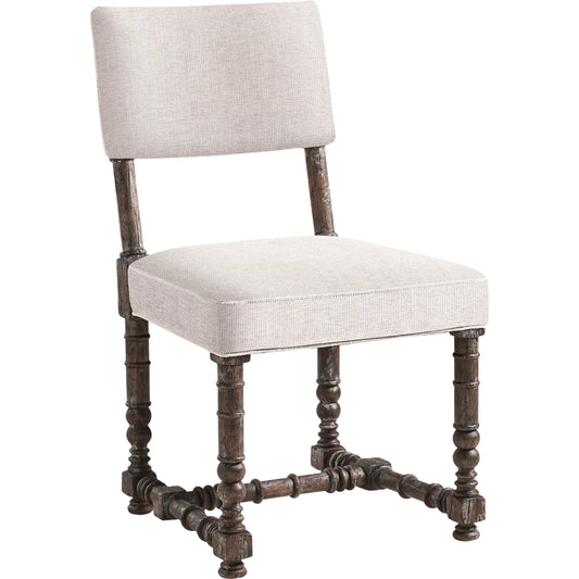Caldera Oscura Upholstered Side Chair (Set of 2) by Jonathan Charles in dark caldera walnut. Made from main acacia in a unique style.