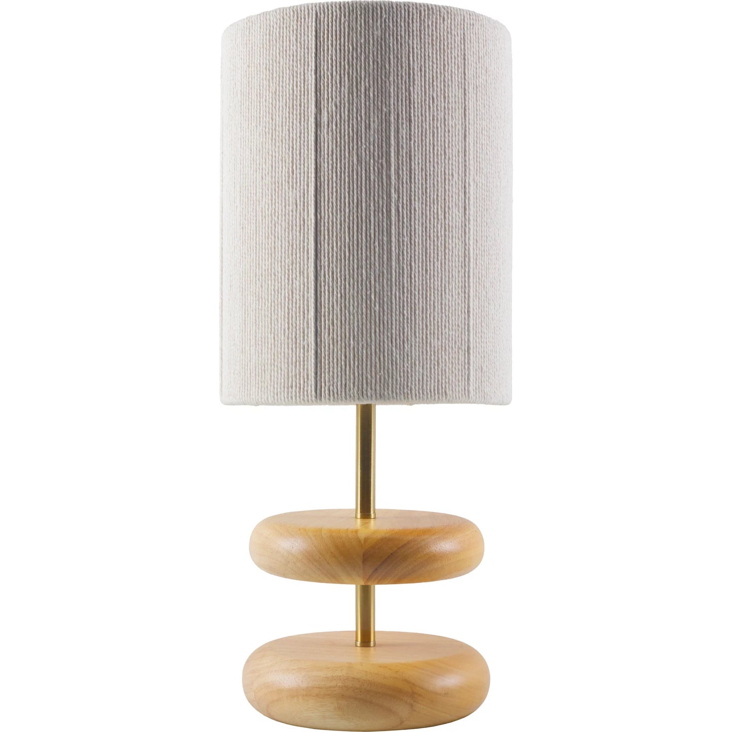 001 SI-2245972 | Primary Silo | Lombardi Accent Table Lamp 556767 by Livabliss in body: brown; shade: white; cord: translucent and painted. Made from beechwood, jute in a transitional style.