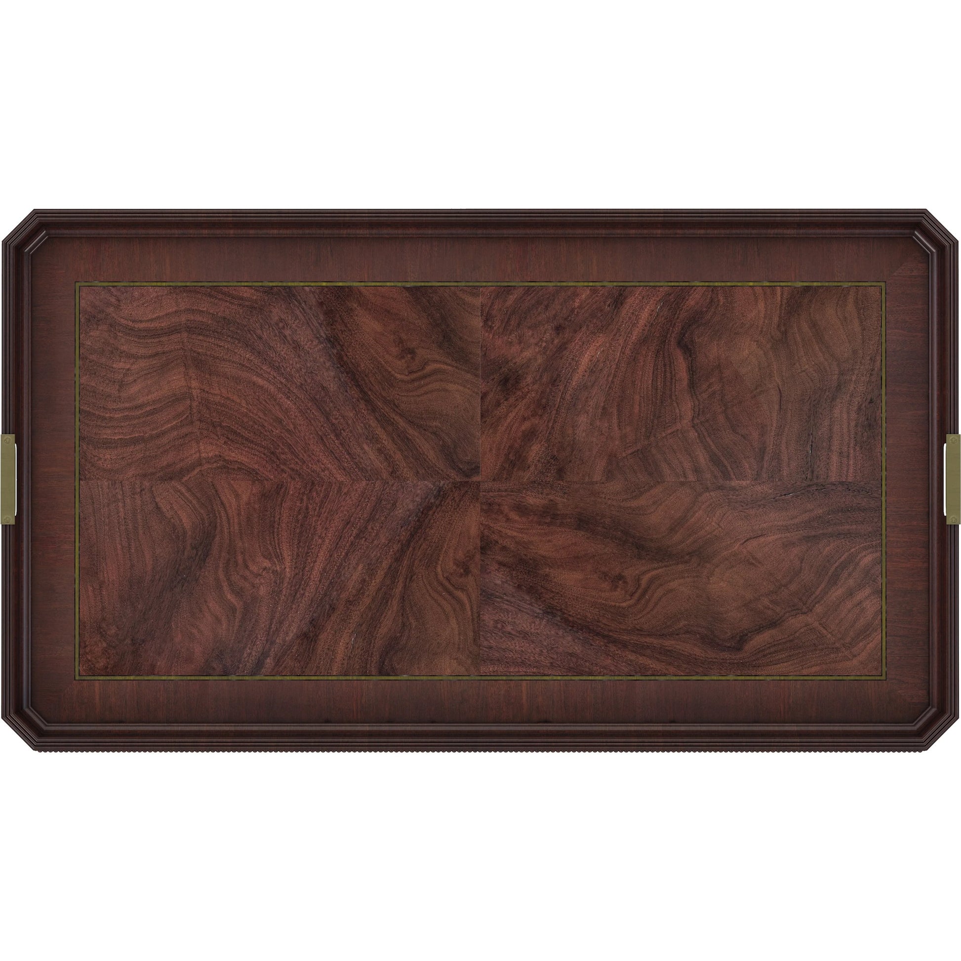 Revival Rectangular Cocktail Table by A.R.T. Furniture in brown and napa mahogany. Made from rubberwood solids, quarter mahogany veneer, resin, metal in a traditional style.