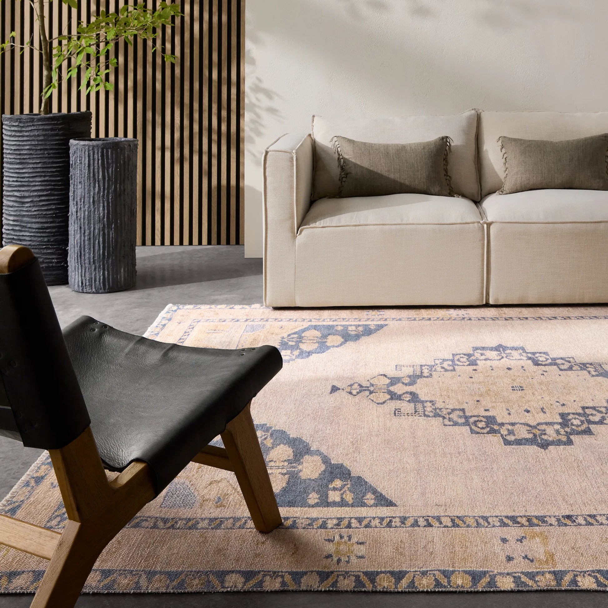 Lumal Debolo Rug by Vibe by Jaipur Living in tan, blue. Made from 100% polyester in a unique style.