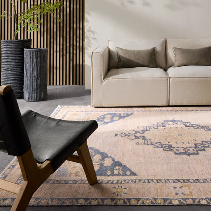 Lumal Debolo Rug by Vibe by Jaipur Living in tan, blue. Made from 100% polyester in a unique style.