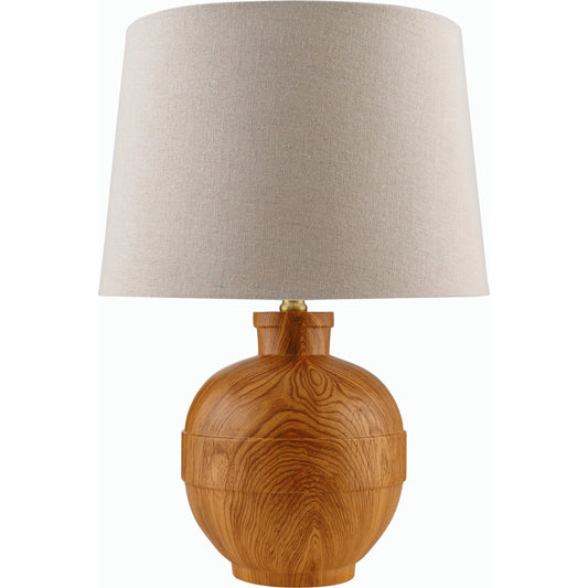 Lommi Accent Table Lamp - 5312841 by Livabliss in body: brown, shade (outside): wheat, shade (inside): white, finial: metallic - brass, harp: metallic - brass, cord: translucent and paintedelectroplated. Made from resin, lin