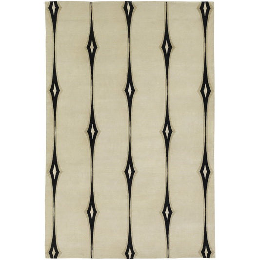 Luminous Rug - 1412 by Surya in ivory, black. Made from 100% new zealand wool in a unique style.