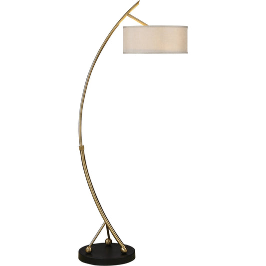 Vardar Curved Brass Floor Lamp by Uttermost. Made from iron in a modern style.