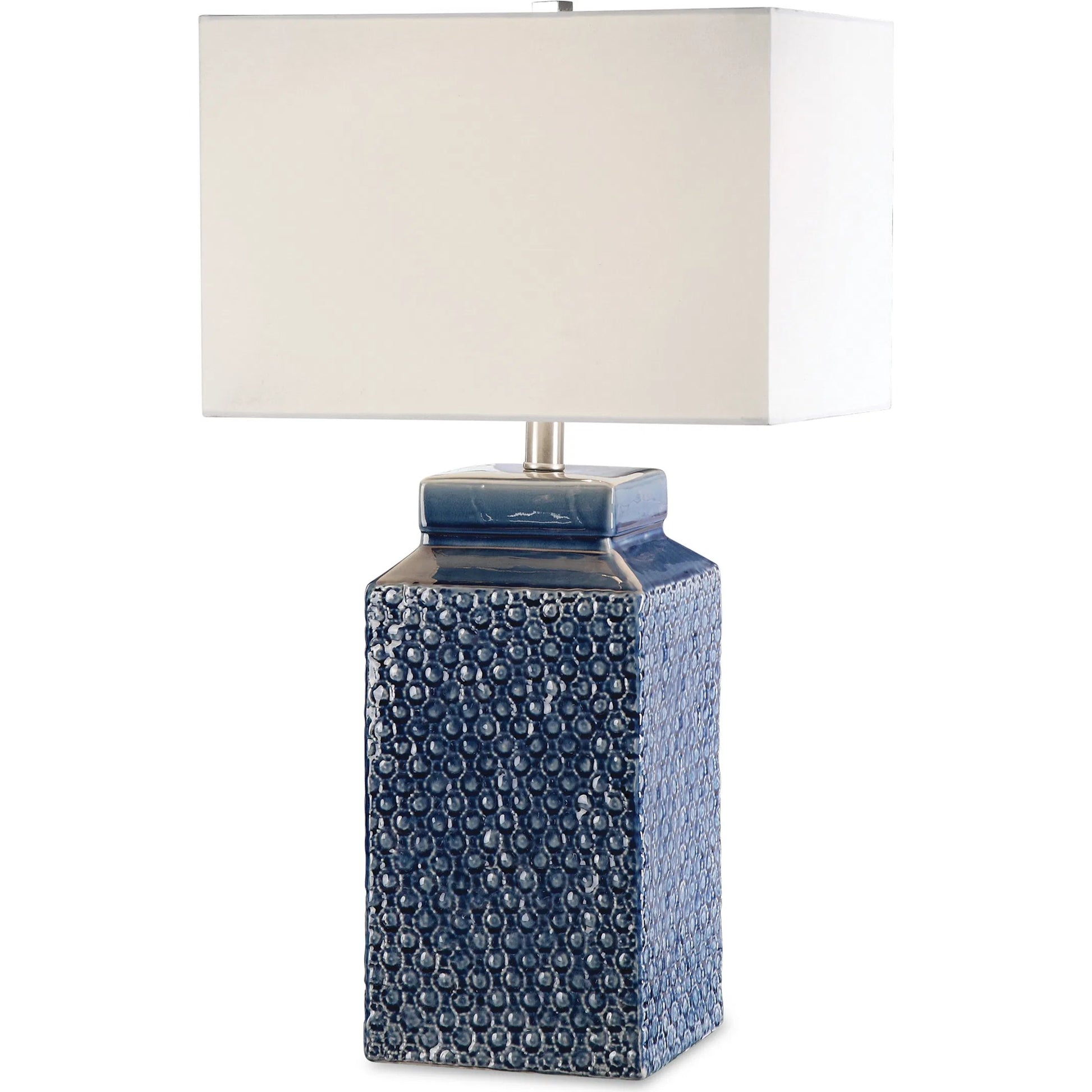 Pero Lamp by Uttermost in blue. Made from ceramic, iron in a modern style.