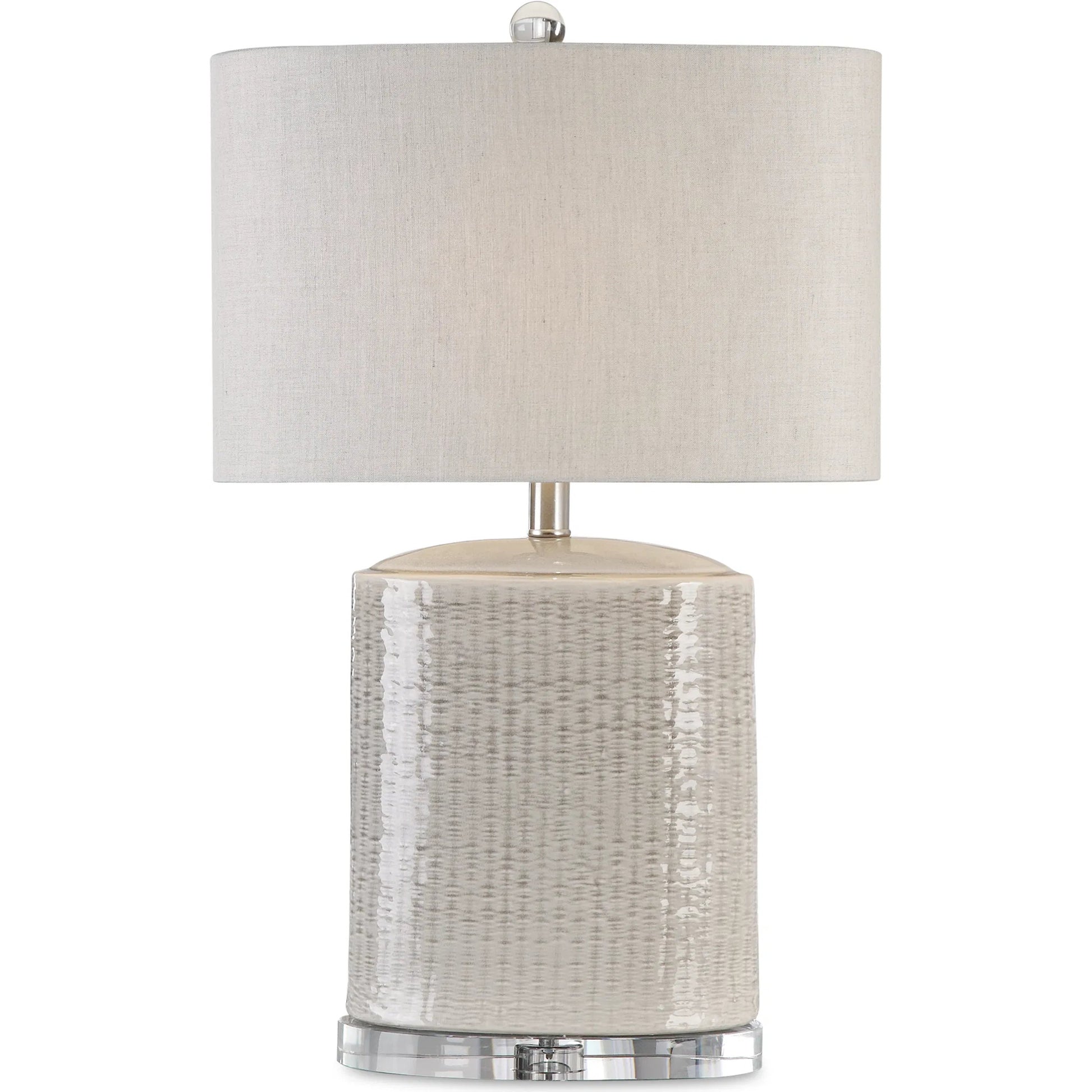 Modica Taupe Ceramic Lamp by Uttermost. Made from high temperature ceramic, crystal in a modern style.