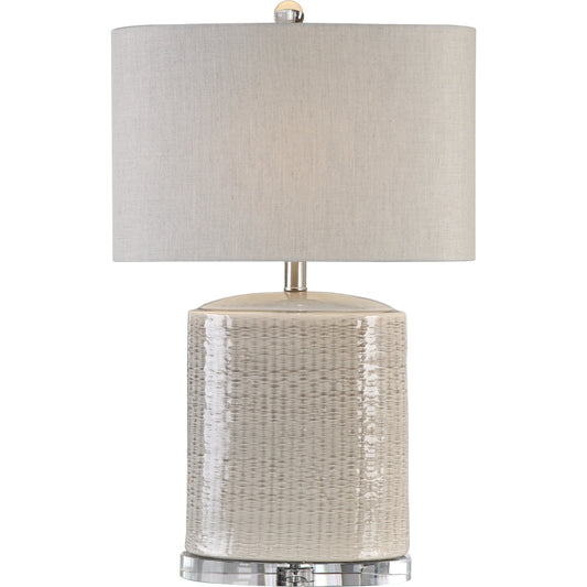 Modica Taupe Ceramic Lamp by Uttermost. Made from high temperature ceramic, crystal in a modern style.