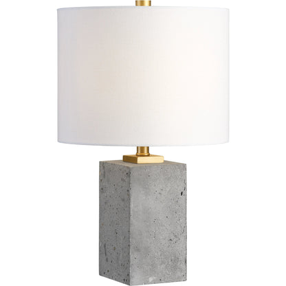 Drexel Concrete Block Lamp by Uttermost. Made from concrete, steel in a modern style.