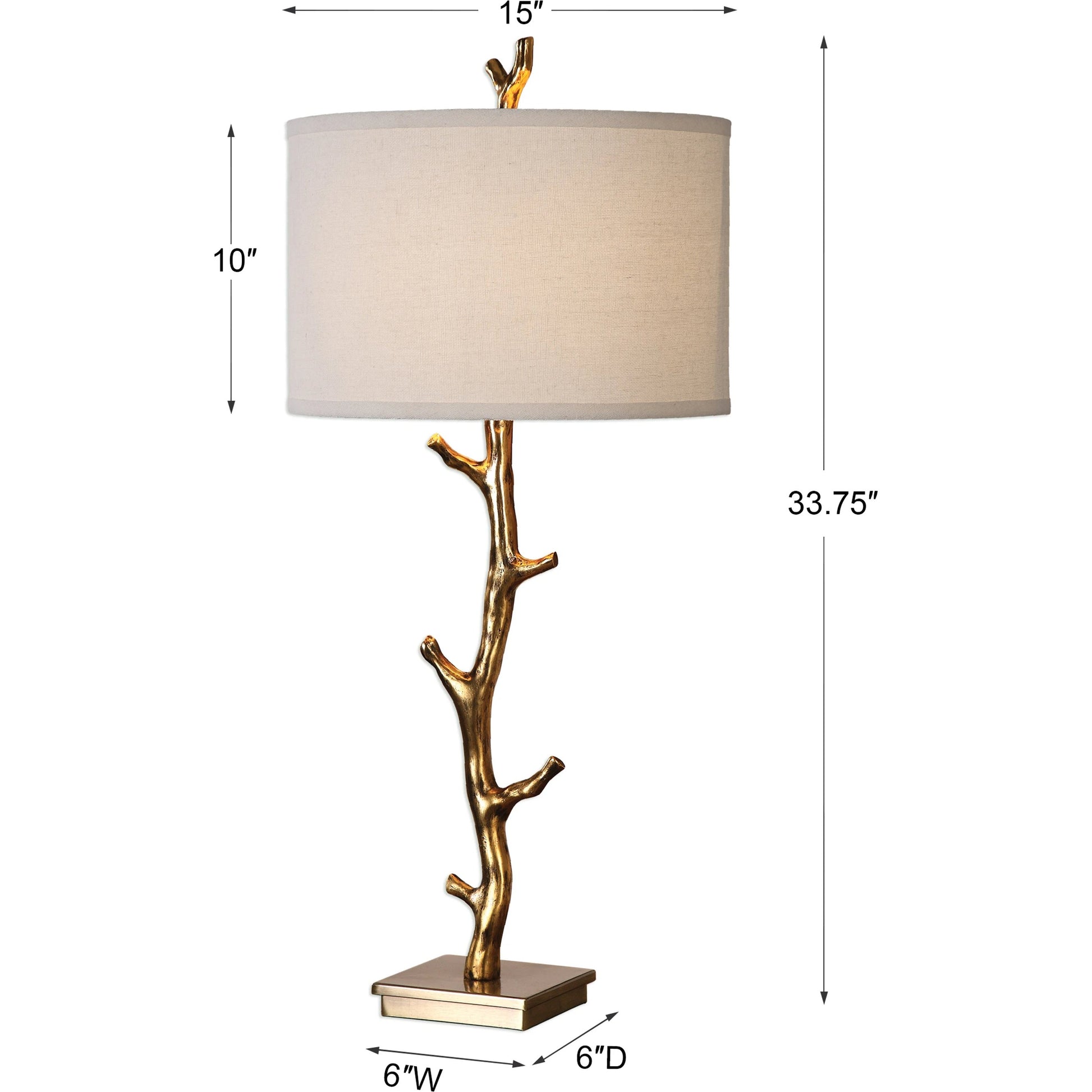 Javor Tree Branch Table Lamp by Uttermost. Made from steel, polyester, fabric in a modern style.