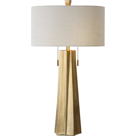Maris Table Lamp by Uttermost in gold. Made from steel in a cottage & farmhouse style.