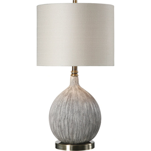 Hedera Textured Ivory Table Lamp by Uttermost. Made from ceramic, metal, fabric in a modern style.