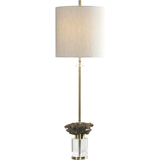 Kiota Wasp's Nest Buffet Lamp by Uttermost. Made from steel resin crystal fabric in a modern style.