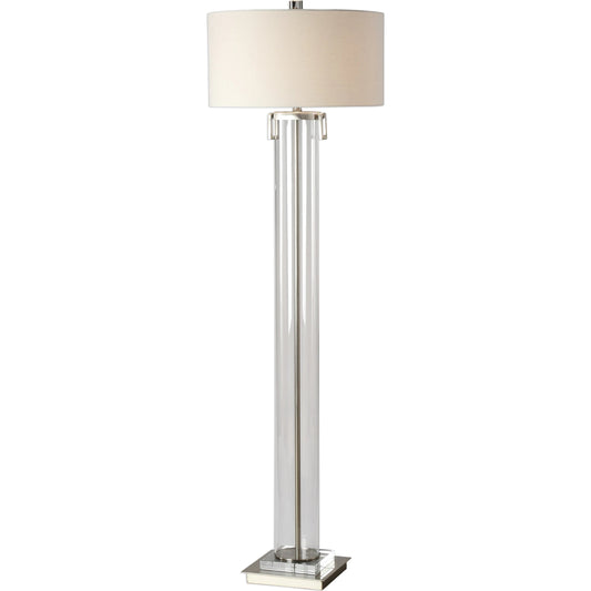 Monette Tall Cylinder Floor Lamp by Uttermost. Made from steel, crystal, acrylic in a modern style.